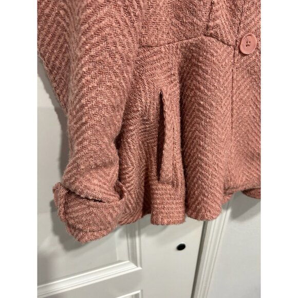 Torrid NEW Double-Breasted Peacoat Rose Herringbone Pattern Coat FLAWED - Picture 4 of 10